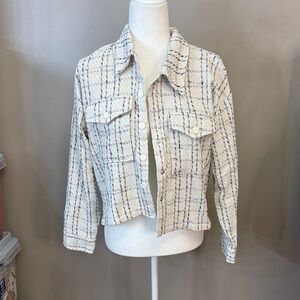 Gilli Cream and Black Plaid Blazer